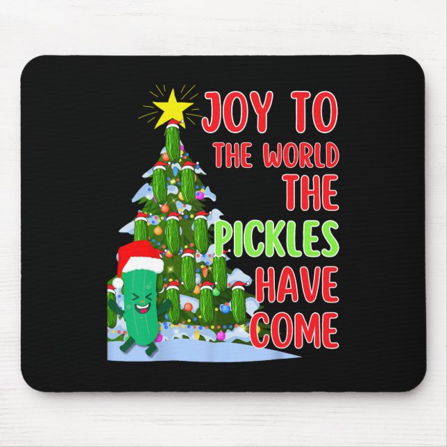 Alfombrilla De Ratón Santa Pickle Christmas Tree Lights Fun Pickle Rega (Frente)