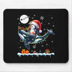 Alfombrilla De Ratón Santa Pingüino Riendo Navidades de renos de Orca A