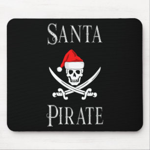 Alfombrilla De Ratón Santa Pirate Skull Navidades Gorra Bote Lo