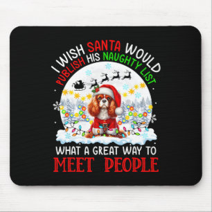 Alfombrilla De Ratón Santa Publish Naughty List Cavalier King Charles S