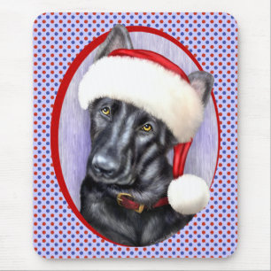 Alfombrilla De Ratón Santa Pup, Navidades del Pastor Alemán BLK