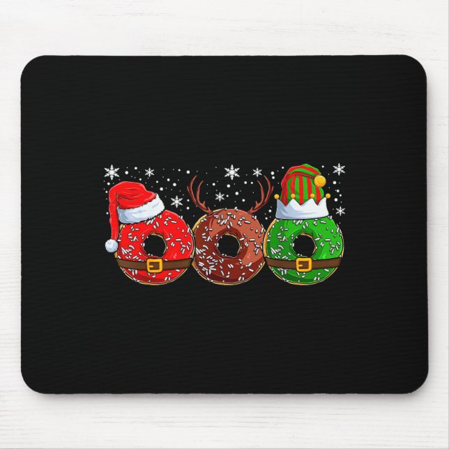 Alfombrilla De Ratón Santa Reindeer Elf Donut Doughnut Christmas Womens (Frente)