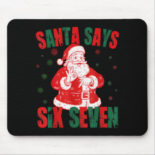 Alfombrilla De Ratón Santa Retro Dice Seis Siete 67 Meme Navidad