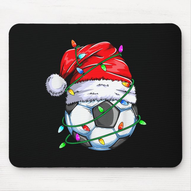 Alfombrilla De Ratón Santa Soccer Ball Srts Design- Christmas Soccer Pl (Frente)