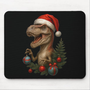 Alfombrilla De Ratón Santa T-rex Navidad Dinosaurio Divertido Fiesta 