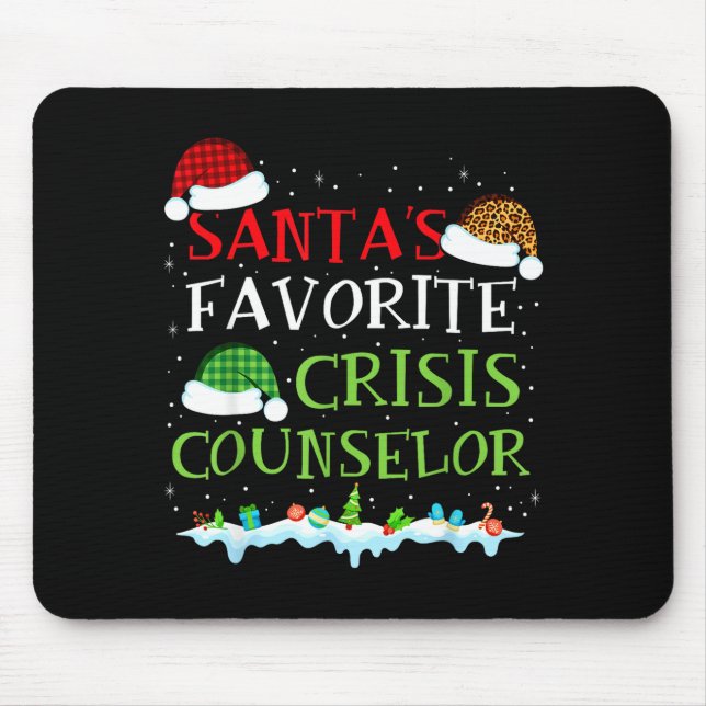 Alfombrilla De Ratón Santa's Favorite Crisis Counselor Fun Christmas  (Frente)