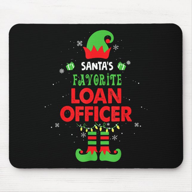 Alfombrilla De Ratón Santa's Favorite Loan Officer Funny Elf Family Xma (Frente)