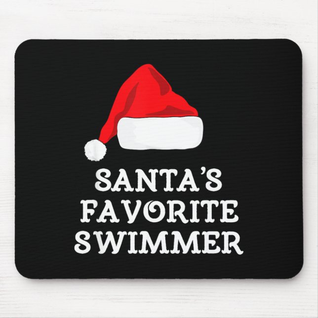 Alfombrilla De Ratón Santa's Favorite Swimmer Christmas Funny Xmas Swim (Frente)