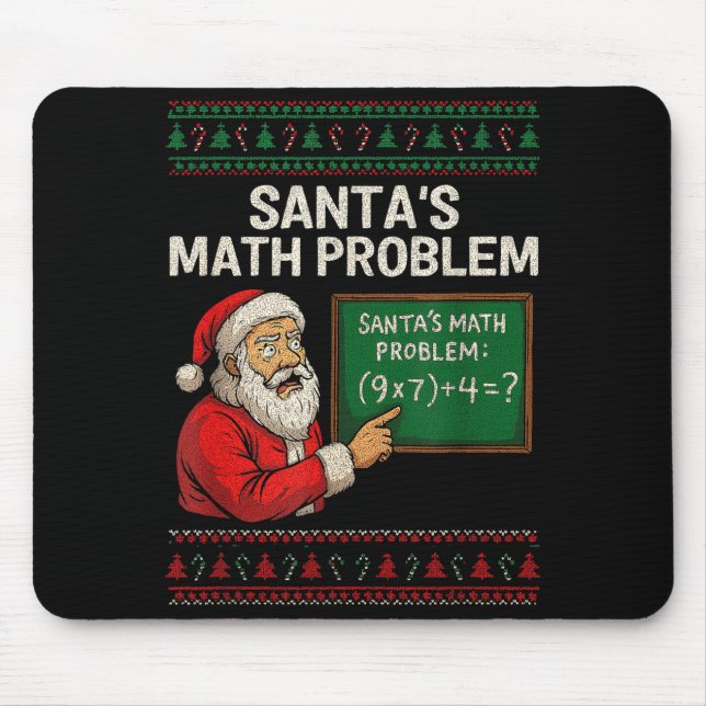 Alfombrilla De Ratón Santa's Math Problem 67 Viral Meme Christmas Ugly  (Frente)