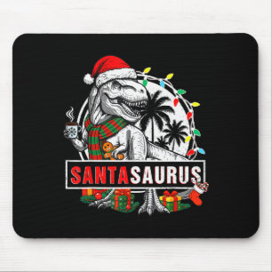 Alfombrilla De Ratón Santasaurus T Rex Dinosaur Divertido Santa Saurus
