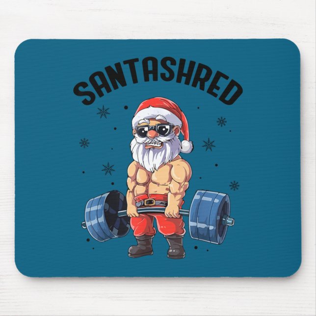 Alfombrilla De Ratón Santashred Funny Santa Meme Xmas Gym Bodybuilding  (Frente)