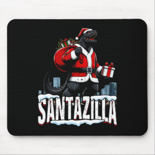 Alfombrilla De Ratón Santazilla Kaiju Santa Navidad Monstruo Japonés