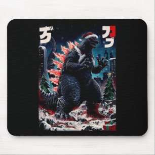 Alfombrilla De Ratón Santazilla Monstruo Japonés Kaiju Dinosaurio Navid