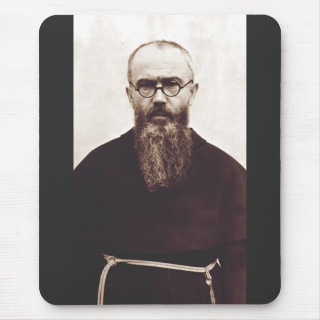 Alfombrilla De Ratón Santo Maximiliano Kolbe sacerdote católico polaco (Frente)