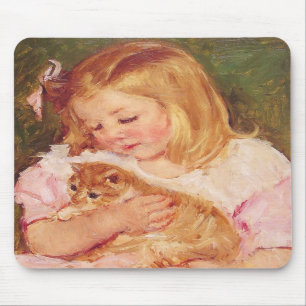 Alfombrilla De Ratón Sara sosteniendo un gato, Mary Cassatt Mousepad
