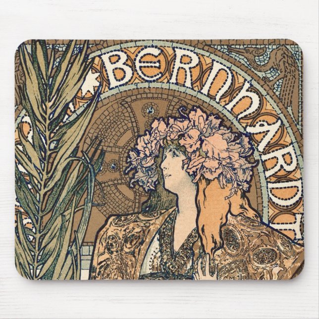 Alfombrilla De Ratón Sarah Bernhardt, de Alphonse Mucha (Frente)