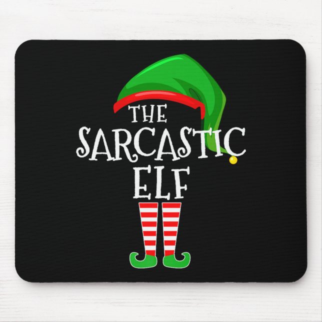 Alfombrilla De Ratón Sarcastic Elf Family Matching Group Christmas Prem (Frente)