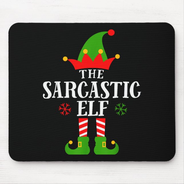 Alfombrilla De Ratón Sarcastic Elf Funny Matching Family Group Christma (Frente)
