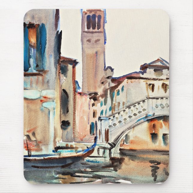 Alfombrilla De Ratón Sargent - Un puente y un Campanile, Venecia, (Frente)