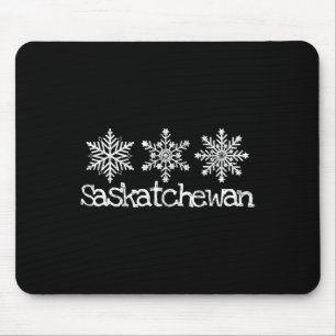 Alfombrilla De Ratón Saskatchewan Canadá Esquí Esquiador Copos de nieve