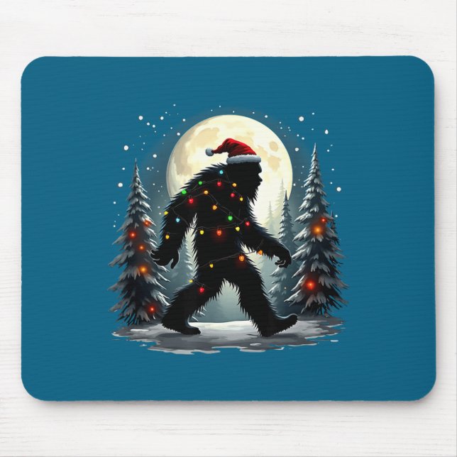 Alfombrilla De Ratón Sasquatch 67 Santa Bigfoot Christmas Tree Funny  (Frente)