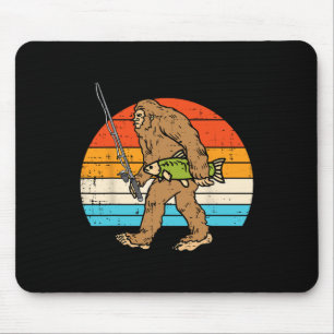 Alfombrilla De Ratón Sasquatch Bigfoot Pesca Retro Pescador Hombres Muj