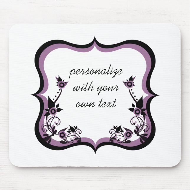 Alfombrilla De Ratón Sassy Floral Frame Mousepad, Purple (Frente)