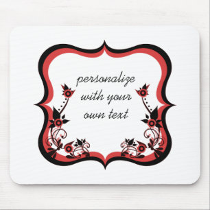 Alfombrilla De Ratón Sassy Floral Frame Mousepad, Rojo
