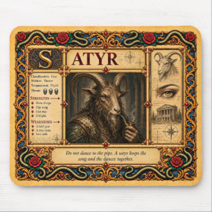 Alfombrilla De Ratón Sátiro, Arte de Bestiario Medieval