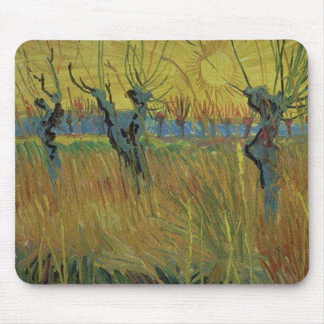 Alfombrilla De Ratón Sauces Pollarded el | de Vincent van Gogh, sol (Frente)