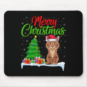 Alfombrilla De Ratón Savannah Cat Christmas Tree Enfoca Navidad Savanna