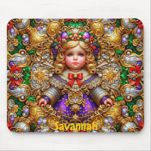 Alfombrilla De Ratón SAVANNAH ~ Vintage muñeca de Navidad ~ Mousepad