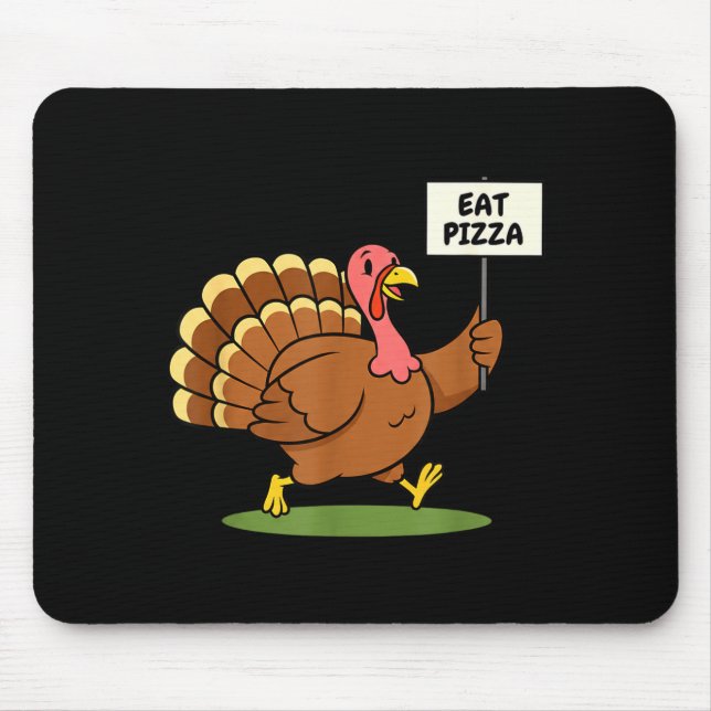 Alfombrilla De Ratón Save A Turkey, Eat Zza Funny Thanksgiving Design F (Frente)