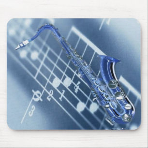 Alfombrilla De Ratón Saxofón azul Mousepad