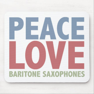 Alfombrilla De Ratón Saxofones del barítono del amor de la paz