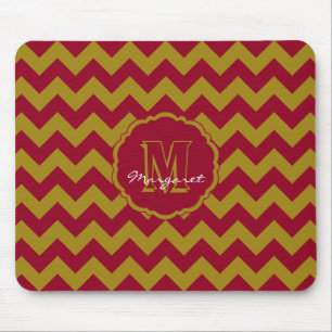 Alfombrilla De Ratón SC Chevron Mouse Pad-Burgundy y Gold