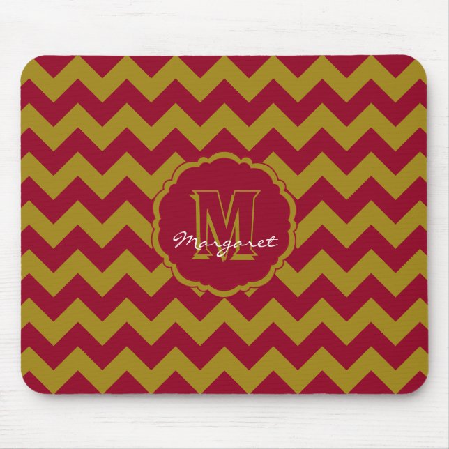 Alfombrilla De Ratón SC Chevron Mouse Pad-Burgundy y Gold (Frente)