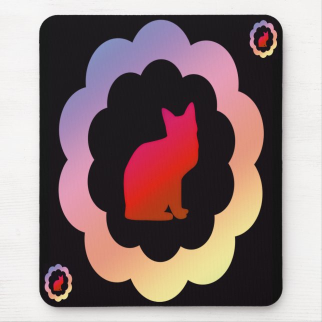 Alfombrilla De Ratón Scalloped Kitty - (Frente)