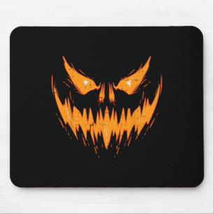 Alfombrilla De Ratón Scary Spooky Jack O Lantern Face Pumpkin Halloween