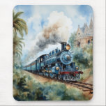 Alfombrilla De Ratón Scenic Landscape a Victorian Train<br><div class="desc">A lovely mountain landscape with a Victorian train and a castle in background</div>