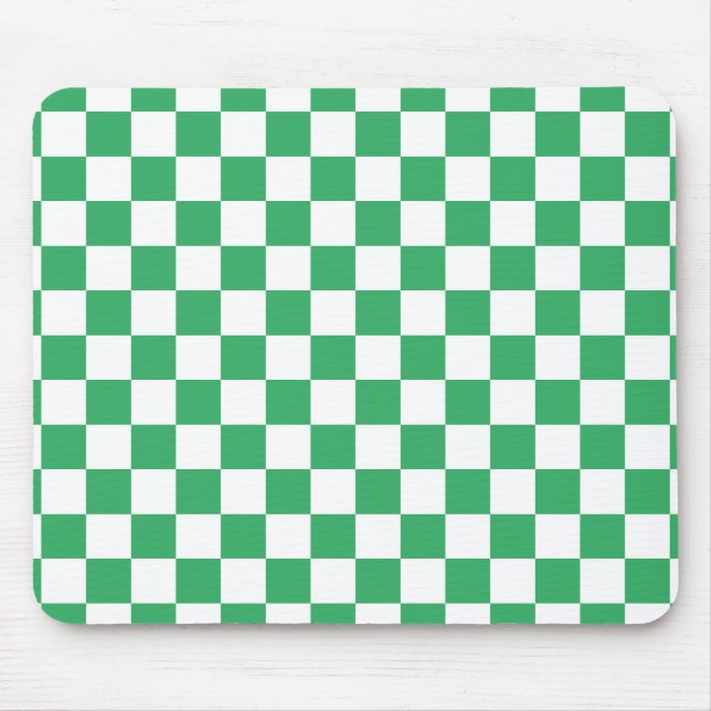 Alfombrilla De Ratón Schachbrettmuster Weiss Grün (Frente)