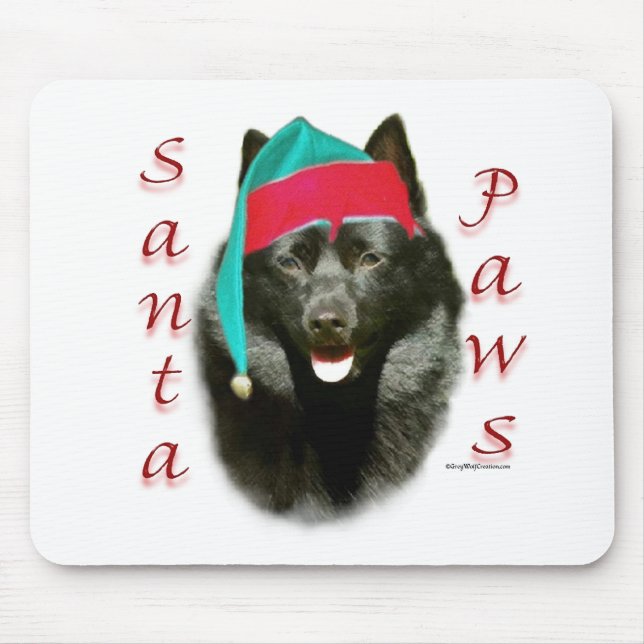 Alfombrilla De Ratón Schipperke Santa Paws (Frente)