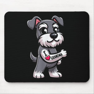 Alfombrilla De Ratón Schnauzer amo a la abuela tatuaje de perro diverti