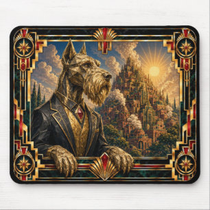 Alfombrilla De Ratón Schnauzer gigante, perro Art Deco