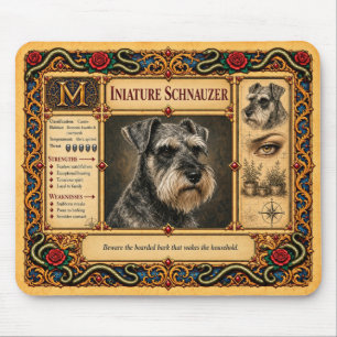 Alfombrilla De Ratón Schnauzer Miniatura, Arte de Bestiario Medieval