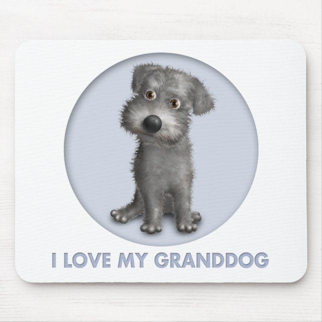 Alfombrilla De Ratón Schnoodle Granddog (gris) (Frente)