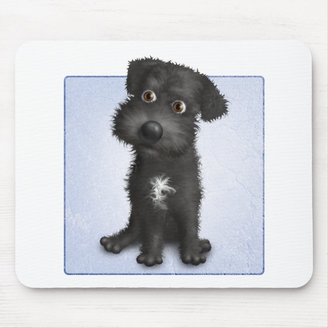 Alfombrilla De Ratón Schnoodle (negro) (Frente)