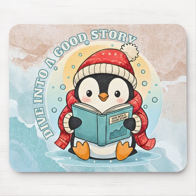 Alfombrilla De Ratón Scholar Penguin Storytime Artistic Mousepad (Frente)