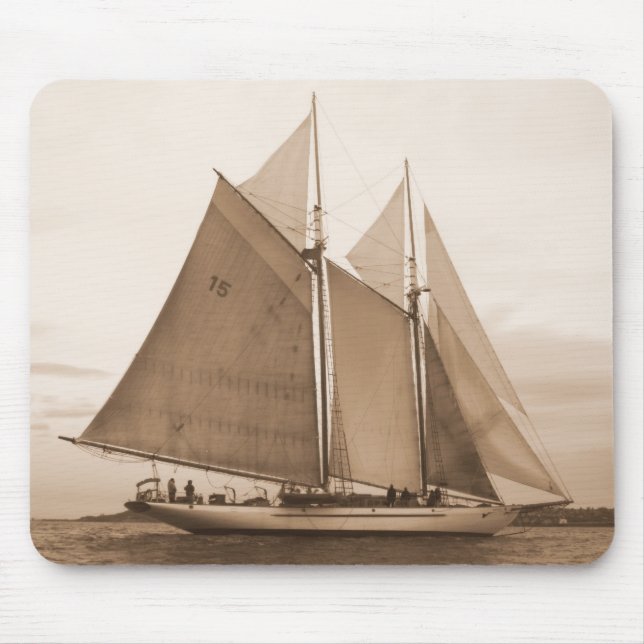 Alfombrilla De Ratón Schooner en sepia (Frente)