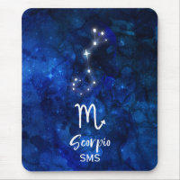 Scorpio Constelación Zodiaca Galaxia Azul Monogram
